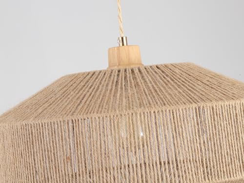 Large Woven Pendant Light Fixture - Natural Hemp Rope for Kitchen & Dining - Variation of Pendant Light-2
