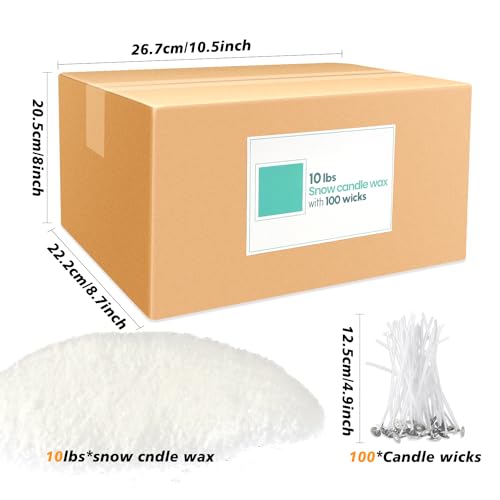 Pearl Wax Sand DIY Candle Making Set - 10 lb, Reusable & Unscented with 100 Wicks - Pearl Wax Variation