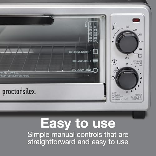 Proctor Silex 4-Slice Countertop Toaster Oven with Broiler & Bake Function
