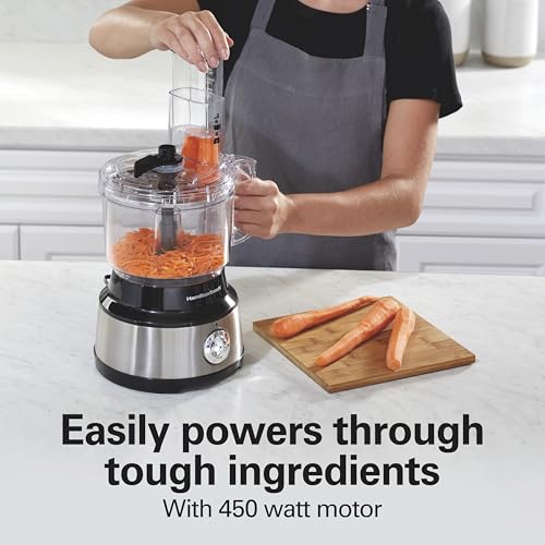 Hamilton Beach Food Processor & Vegetable Chopper with Bowl Scraper - Black & Stainless, 10 Cups