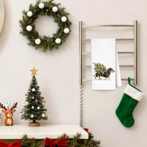 Funny Christmas Dog Tree Kitchen Towels 16x24 Inch, Mom Gifts