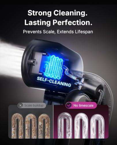 Handheld Garment Steamer with 90g/min Boost & 38g/min Continuous Steam, 220ml Capacity, 29 Large Holes, 2-in-1 Iron & Steamer