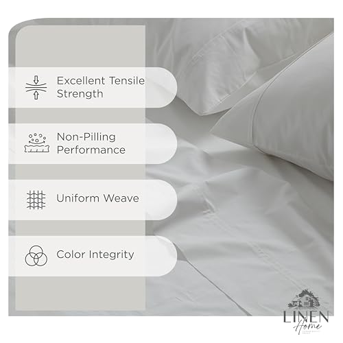 King Size 100% Cotton Percale Sheet Set - White, 4 Pieces, Deep Pocket Variation 01