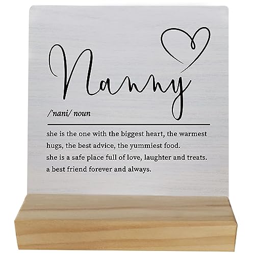 Nanny Gifts,Nanny Gifts from Grandchildren,Gifts for Nanny,Nanny Grandma Birthday Mother's Day Gifts,Nanny Definition Decorative Desk Sign for Home Bedroom