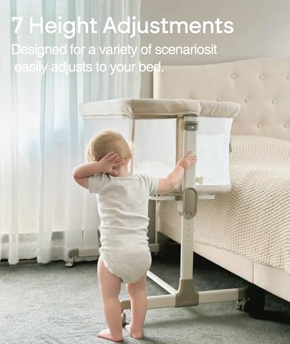 Fodoss Baby Bassinets Bedside Sleeper - All Mesh Bassinet with