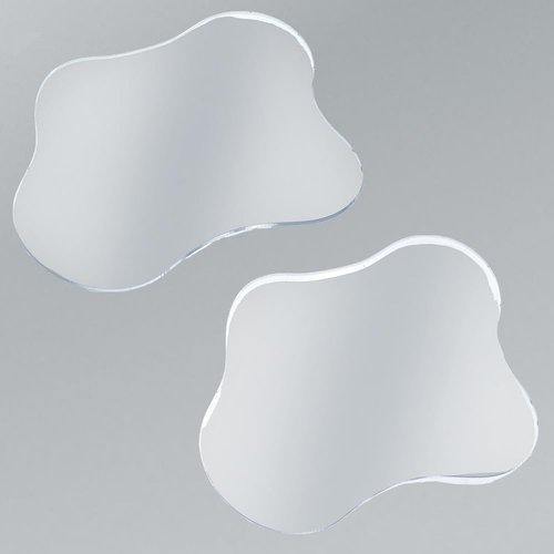 CREATCABIN 2Pcs 2 Styles Acrylic Cup Coaster Decorative Plates Waterproof Transparent Decorative Irregular Bar Drink Coaster for Home Office Desk Coffee Table Cup Tabletop Protector Kitchen Counter