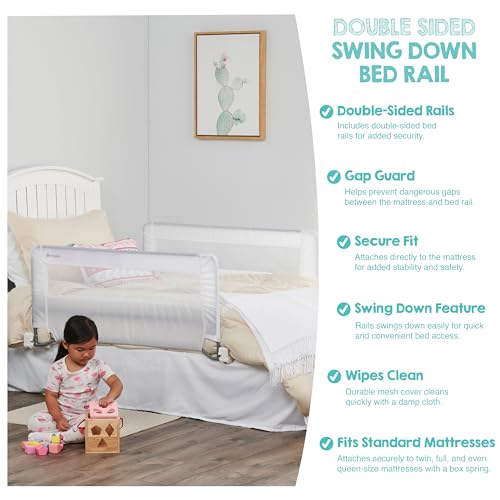 Regalo Safety Double-Sided Swing Down Bed Rail Guard (2-Pack),