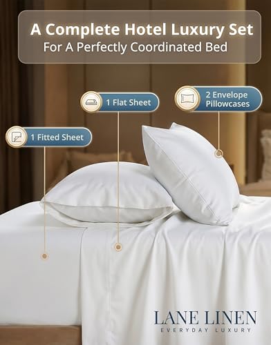 Queen Bed Sheets 600TC Long-Staple Cotton Silky Sateen White - Variation of THIS listing