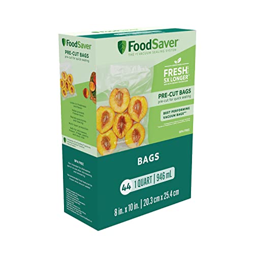 FoodSaver Quart Vacuum Sealer Bags 44 Count - Precut, BPA-Free Food Storage