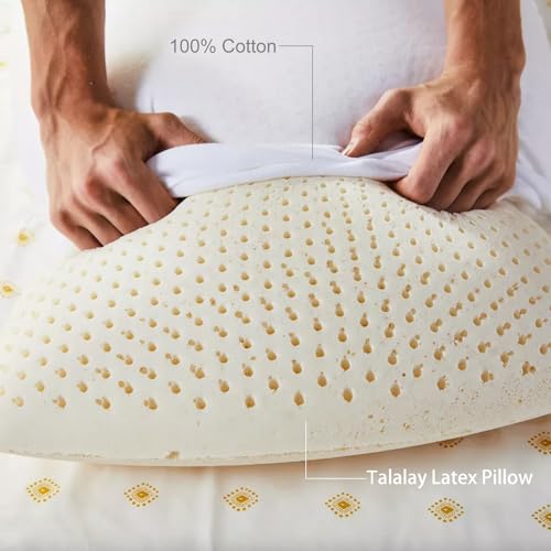 Standard (Mid Loft) Natural Talalay Latex Pillow - Support for Side, Back, & Stomach Sleepers