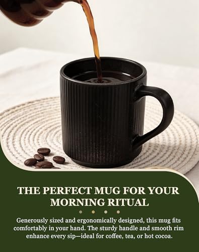 OTAGO Matte Reactive Black 16-Piece Dinnerware Set for 4 with Mugs, Stoneware Plates & Bowls