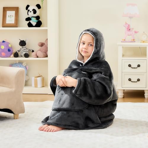Moinlizy Blanket Hoodie for Kids Oversized Hooded