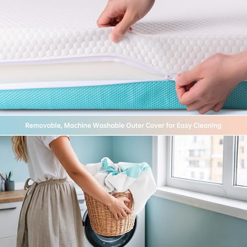 Toddler Crib Mattress 52 x 27.6 x 4.5 Inch Memory Foam Breathable Washable Cover