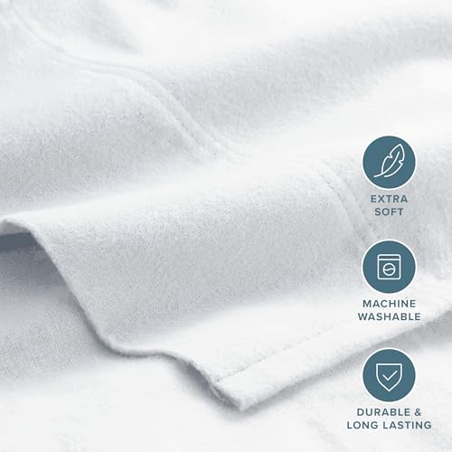 Bare Home Queen Flannel Sheet Set - 100% Cotton, White, Variation Queen / 01 - White