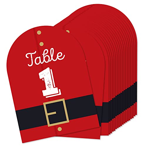 Jolly Santa Claus Table Numbers 1-20 for Christmas & Events - Double-Sided 5x7 Inches