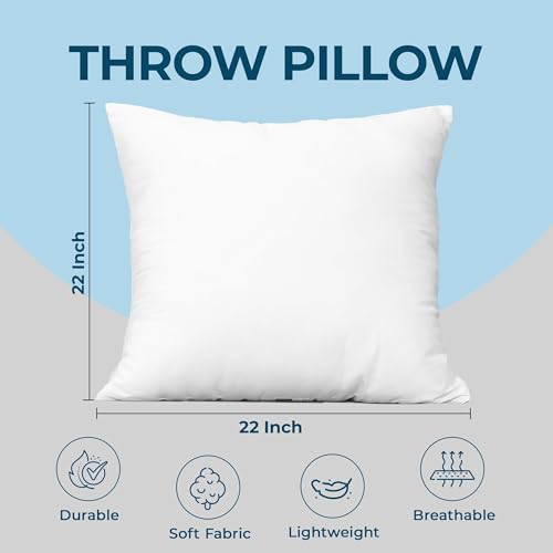 Utopia Bedding 22x22 Inch Throw Pillow Inserts Set of 4 - Supportive & Fluffy