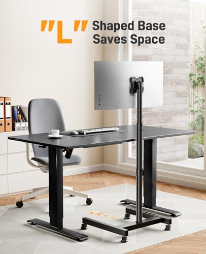 Floor TV Stand with Mount for 26-50 Inch TVs - Adjustable, Rotatable & Tiltable, Up to 55 Lbs, PGFS12 - for 26"-50" Screens