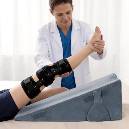 Adjustable Leg Wedge Pillow Set for Support, Recovery & Comfort - Gray
