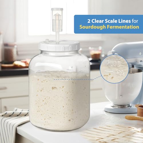Sovietiep 1.5 Gallon Glass Fermentation Jar for Kimchi, Kombucha & Pickles