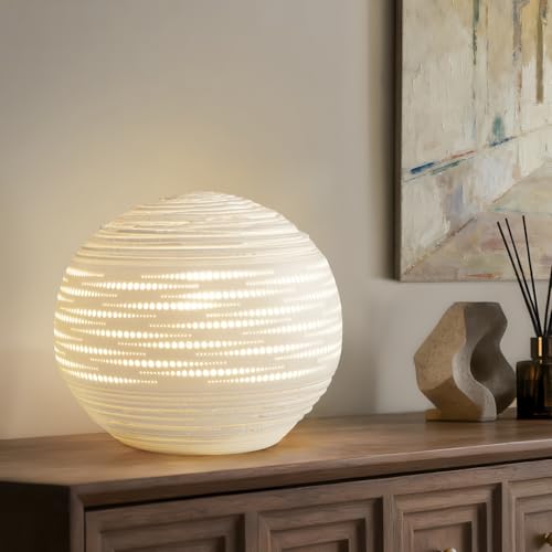 Large Handcrafted Ceramic Table Lamp - Modern Bedroom & Living Room Decor
