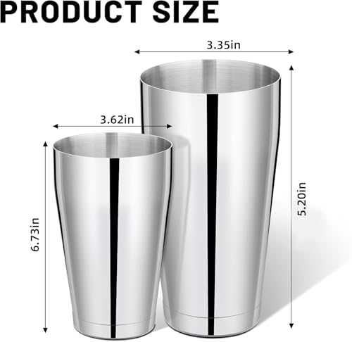 Mwellewm Silver 8-Piece Cocktail Shaker Set Professional Bartender Kit Stainless Steel
