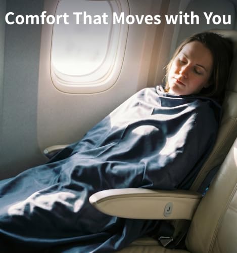 Litume Compact Travel Blanket - Velvet, Dark Blue Gray, Lightweight & Breathable