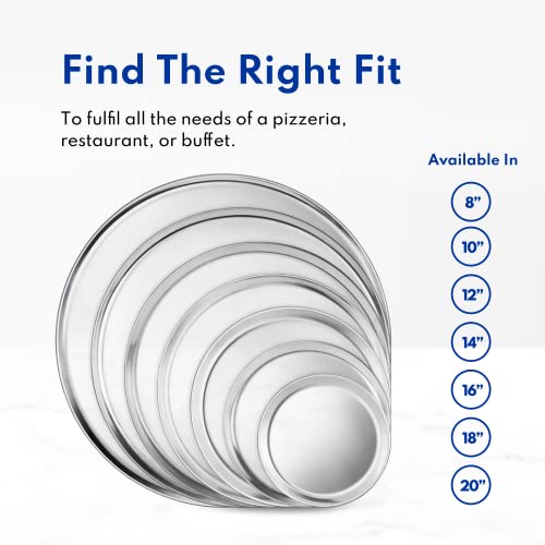 Silver Aluminum Pizza Pan 16-Inch Pack of 6 - Commercial-Grade Bakeware