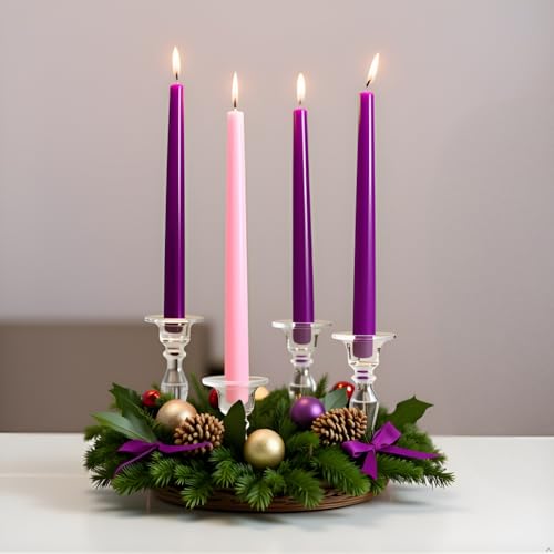 Colonial Candle 12 Inch Unscented Christmas Advent Set (Set of 4),
