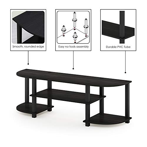Furinno Turn-S-Tube Wide TV Entertainment Center Espresso/Black - 3-Tier Storage