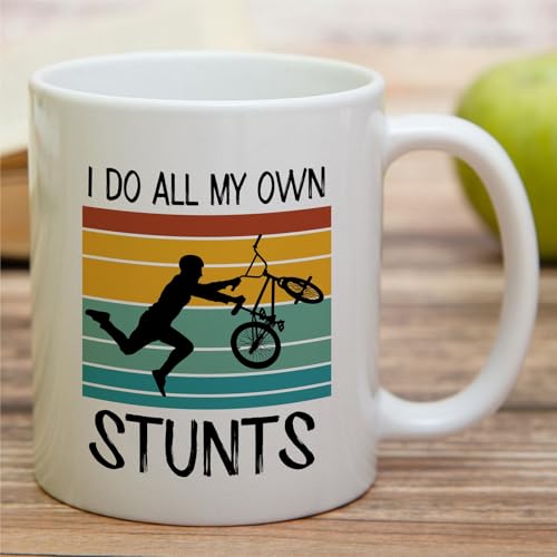 Retreez Mountain Biker Mug, I Do All My Own Stunts, Bike Gift
