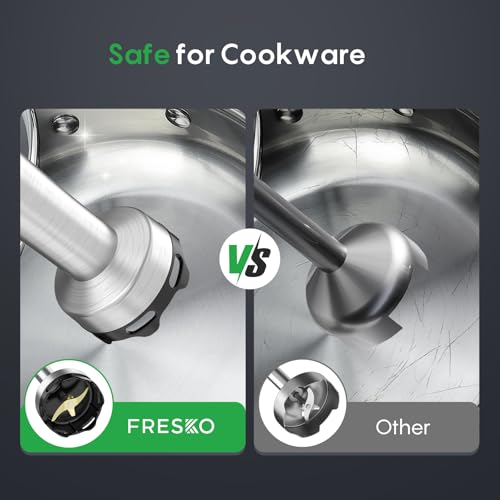 FRESKO Silver Handheld Immersion Blender with Variable Speed Trigger