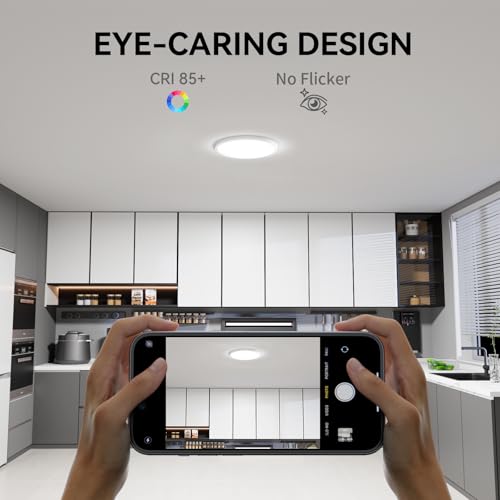16-Pack 7.5-Inch LED Ceiling Lights - White, Ultra Slim Flush Mount, Adjustable 5 Color Temp