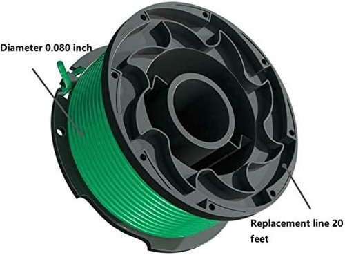 GH3000 Trimmer Replacement Spools - 20ft 0.080 Inch Auto-Feed Line for Black and Decker LST540 | 10 Pack
