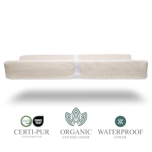 Natural Organic Cotton Baby Changing Pad Cover with Waterproof Foam Mattress - Modera
