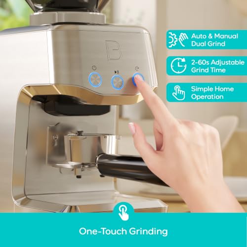 Conical Burr Coffee Grinder with 35 Grind Settings - Compact Home Use