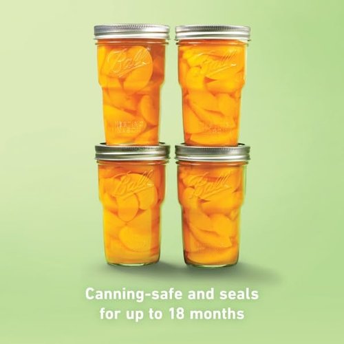 Ball Glass Nesting Mason Jars with Lids & Bands, Wide Mouth, Pint Size, 4 CT (Pack of 6)