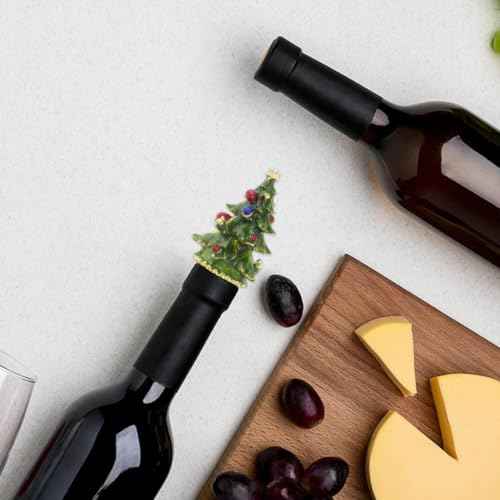 Christmas Wine Bottle Stopper: Decorative Christmas Tree Shape Wine Bottle Sealers for Christmas Party Wine Bottle