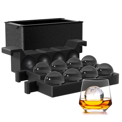 8 Pack Clear Ice Ball Maker for Whiskey - 2 Inch Sphere Ice Cube Tray