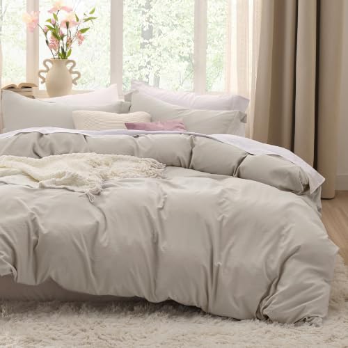Linen Oversized King Duvet Cover Set - No Comforter 120 x 98, Cotton-Like Soft