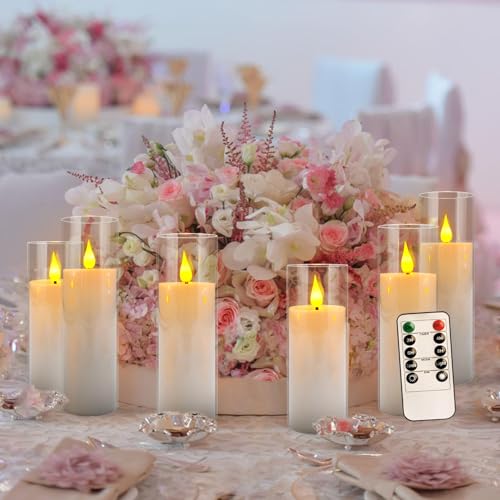 CAKETYCG White 24-Pack Acrylic LED Flameless Candles with Remote - Flickering, Safe Indoor & Outdoor Decor