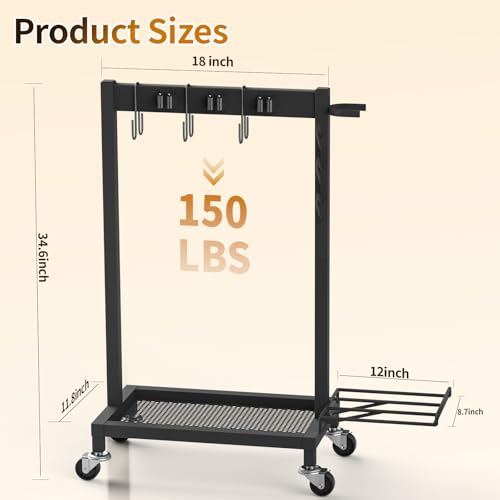 18-Inch Broom and Mop Holder with Storage Organizer - Black