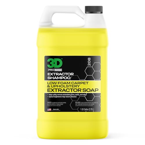 3D Extractor Carpet Cleaner Shampoo 128 Fl Oz - Upholstery, Stain & Odor Remover