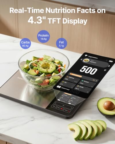 Stainless Steel Smart Food Scale with Nutritional Calculator & App Sync