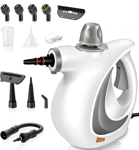 Handheld Steam Cleaner with 12 Accessories - Multi-Surface Deep Steamer for Car, Floor, Upholstery