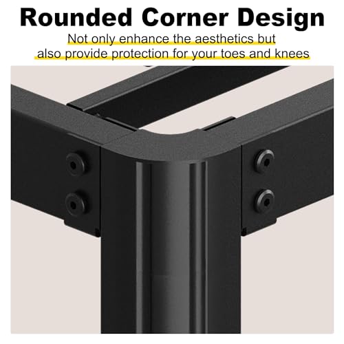 Queen Bed Frame 6 Inch Low Profile Rounded Corner Metal Platform Bed - Yicensen