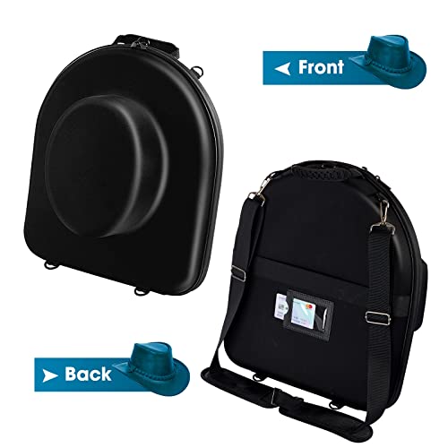 MOSLA Black Travel Fedora Hat Box Carrier - Universal Size, Backpack & Shoulder Bag