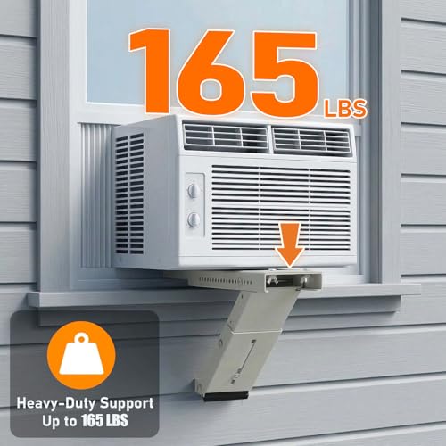No Drill Window AC Bracket Support - Supports Up to 165 lbs, Adjustable for Small Windows - Variation of No Drilling, Up to 165lbs