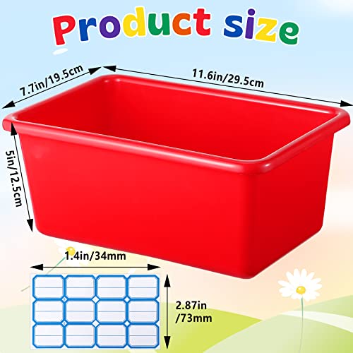 Hoolerry 24 Pack Classroom Storage Bins - Colorful, 11.5 x 7.5 x 5 Inches