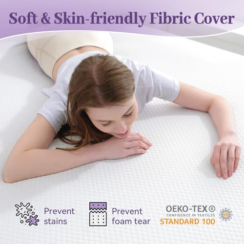 Full XL Gel Memory Foam Mattress Topper 2 Inch Ventilated High Density Bed Pad with Soft Cover
