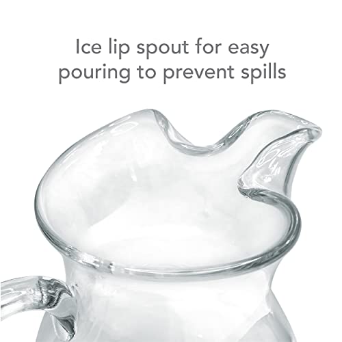 80 Ounce Glass Pitcher - Large Elegant Water & Beverage Serveware with Spout